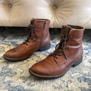 Brown Leather Lace Boots NEVER WORN